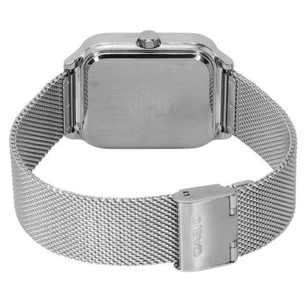 Montre pour homme Casio Standard Analog Moon Phase Mesh Strap Cadran noir Quartz MTP-M305M-1A