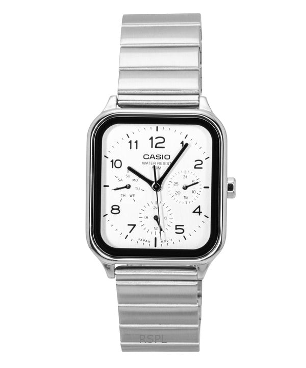 Montre homme Casio MTP-M306D-7AV, analogique standard, cadran blanc, boîtier en acier inoxydable, mouvement à quartz.