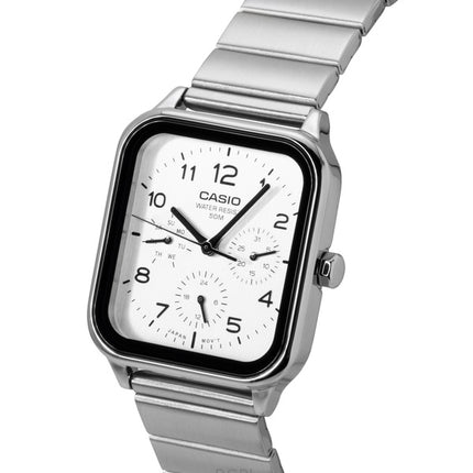 Montre homme Casio MTP-M306D-7AV, analogique standard, cadran blanc, boîtier en acier inoxydable, mouvement à quartz.