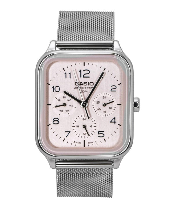 Montre homme Casio MTP-M306M-4AV, analogique standard, cadran saumon, en acier inoxydable, à quartz.