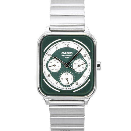 Montre homme Casio MTP-M307D-3BV, analogique standard, cadran vert et blanc, en acier inoxydable, à quartz.
