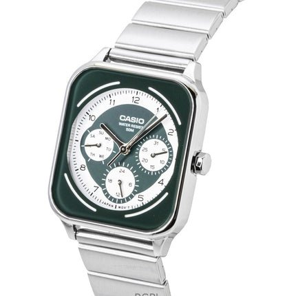 Montre homme Casio MTP-M307D-3BV, analogique standard, cadran vert et blanc, en acier inoxydable, à quartz.