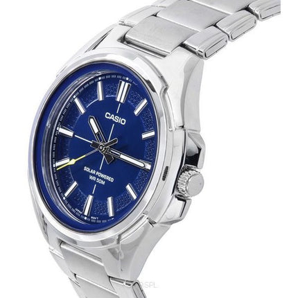 Montre Homme Casio Standard Analogique Acier Inoxydable Cadran Bleu Solaire MTP-RS100D-2A