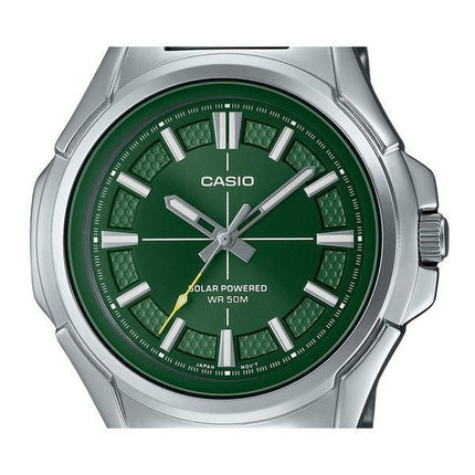Montre Casio Standard analogique en acier inoxydable avec cadran vert solaire MTP-RS100D-3AV pour homme