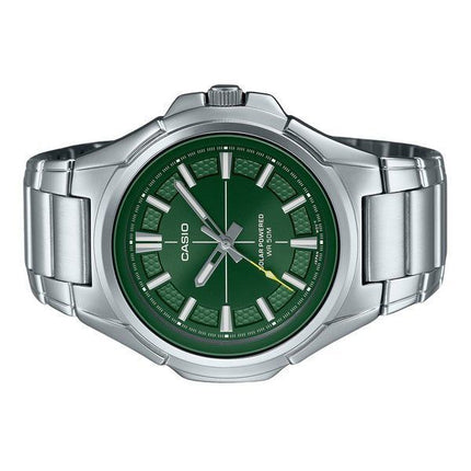 Montre Casio Standard analogique en acier inoxydable avec cadran vert solaire MTP-RS100D-3AV pour homme