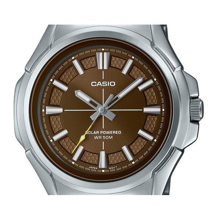 Montre Casio Standard analogique en acier inoxydable avec cadran marron solaire MTP-RS100D-5AV pour homme
