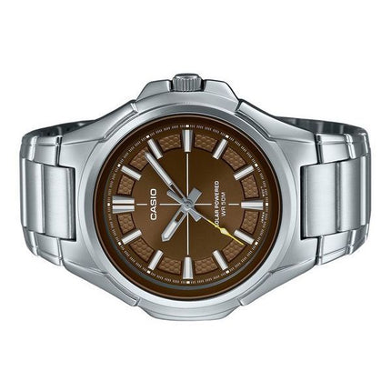 Montre Casio Standard analogique en acier inoxydable avec cadran marron solaire MTP-RS100D-5AV pour homme