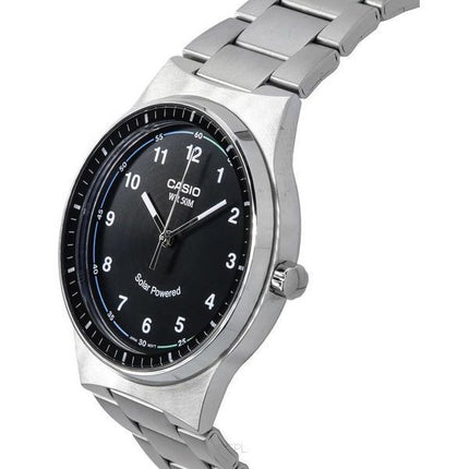 Montre Casio Standard analogique en acier inoxydable avec cadran noir et énergie solaire MTP-RS105D-1B pour homme