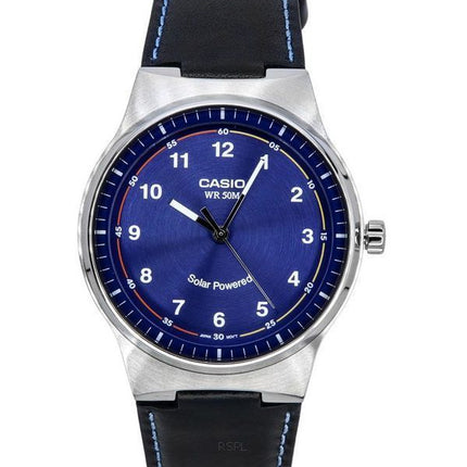 Montre pour homme Casio Standard Analog Leather Strap Blue Dial Solar Powered MTP-RS105L-2B