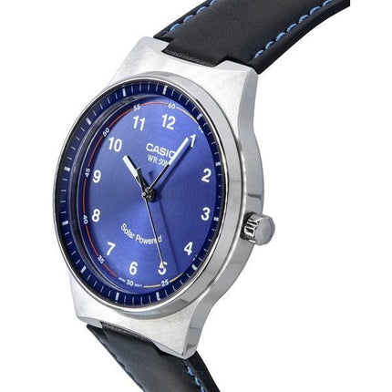 Montre pour homme Casio Standard Analog Leather Strap Blue Dial Solar Powered MTP-RS105L-2B