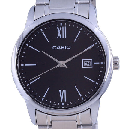 Montre Homme Casio Cadran Noir Acier Inoxydable Analogique Quartz MTP-V002D-1B3 MTPV002D-1