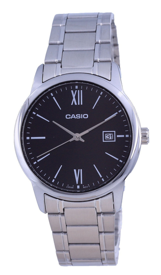 Montre Homme Casio Cadran Noir Acier Inoxydable Analogique Quartz MTP-V002D-1B3 MTPV002D-1