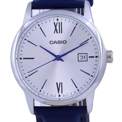 Montre pour homme Casio à cadran argenté en acier inoxydable à quartz analogique MTP-V002L-2B3 MTPV002L-2