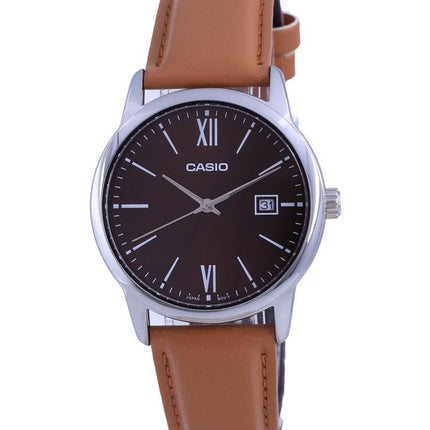 Montre Homme Casio Maroon Cadran Acier Inoxydable Analogique Quartz MTP-V002L-5B3 MTPV002L-5