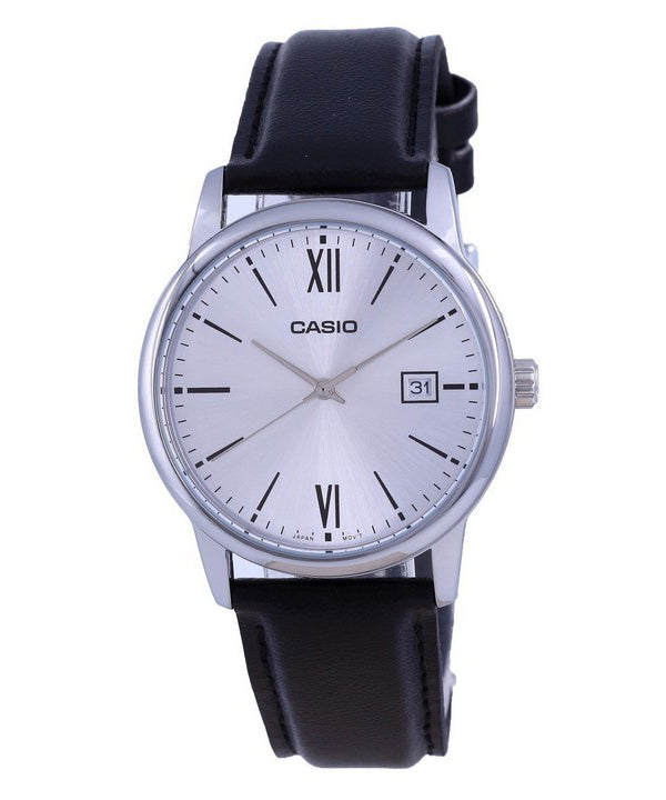 Montre pour homme Casio à  cadran argenté en acier inoxydable à  quartz analogique MTP-V002L-7B3 MTPV002L-7