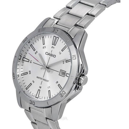 Montre Casio Standard analogique en acier inoxydable avec cadran argenté et quartz MTP-V004D-7C pour homme