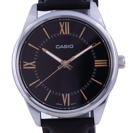 Montre Homme Casio Cadran Noir Acier Inoxydable Analogique Quartz MTP-V005L-1B5 MTPV005L-1