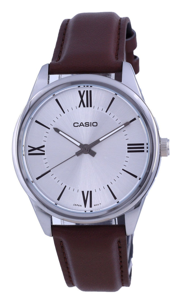 Montre Homme Casio Cadran Argent Acier Inoxydable Quartz Analogique MTP-V005L-7B5 MTPV005L-7