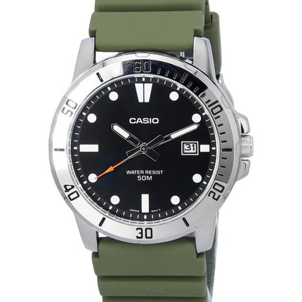 Montre pour homme Casio Standard analogique bracelet en résine cadran noir Quartz MTP-VD01-3E MTPVD01-3E