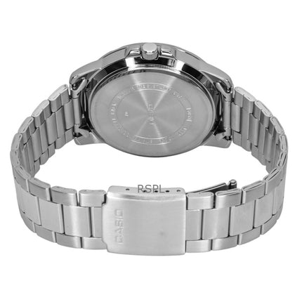 Montre analogique Casio Enticer pour homme, acier inoxydable, cadran bleu, quartz, MTP-VD01D-2BV