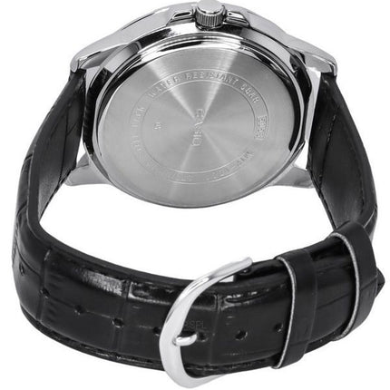 Montre Casio Standard analogique bracelet en cuir noir cadran noir quartz MTP-VD01L-1C pour homme