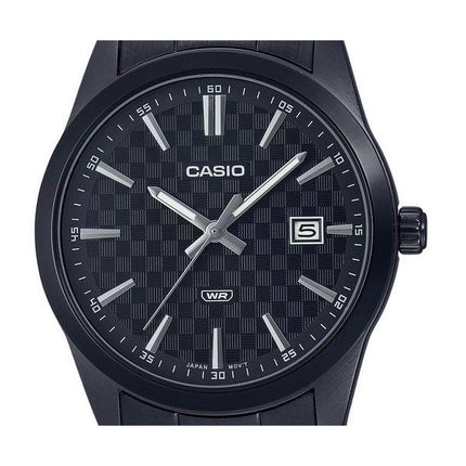 Montre pour homme Casio Standard analogique en acier inoxydable plaqué ionique noir avec cadran noir à quartz MTP-VD03B-1A