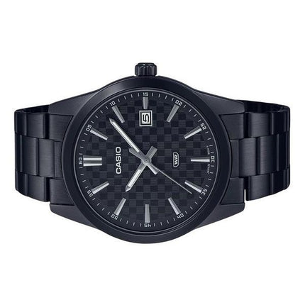 Montre pour homme Casio Standard analogique en acier inoxydable plaqué ionique noir avec cadran noir à quartz MTP-VD03B-1A