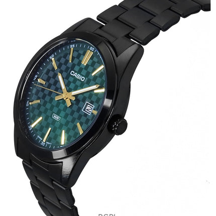 Montre pour homme Casio Standard analogique plaquée ionique en acier inoxydable avec cadran vert et quartz MTP-VD03B-3A