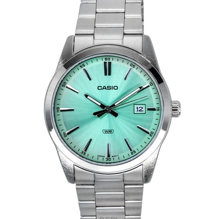 Montre Casio Standard analogique en acier inoxydable avec cadran vert menthe et quartz MTP-VD03D-3A2 pour homme