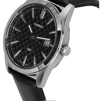 Montre Homme Casio Analogique Bracelet Cuir Cadran Noir Quartz MTP-VD03L-1A MTPVD03L-1