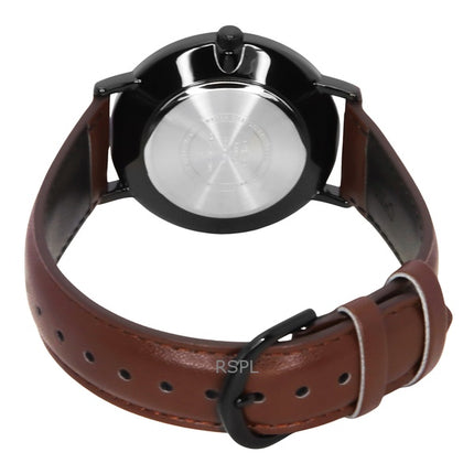 Montre analogique Casio Standard pour homme, bracelet en cuir, cadran blanc, quartz, MTP-VT03BL-7B