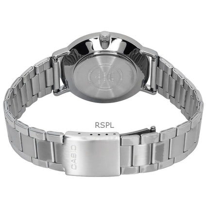 Montre analogique Casio Standard pour homme, acier inoxydable, cadran noir, quartz, MTP-VT03D-1B