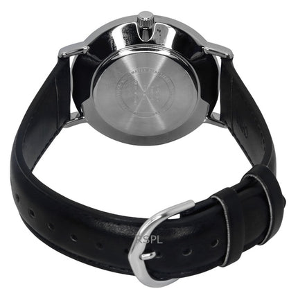 Montre analogique Casio Standard pour homme, bracelet en cuir, cadran noir, quartz, MTP-VT03L-1B