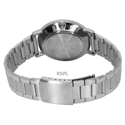 Montre analogique Casio Standard pour homme, acier inoxydable, cadran noir, quartz, MTP-VT04D-1E