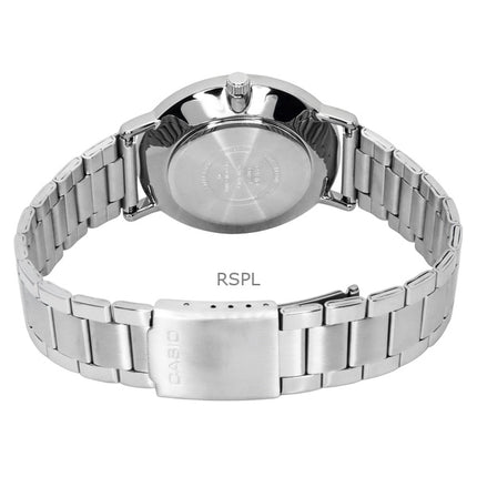 Montre analogique Casio Standard pour homme, acier inoxydable, cadran blanc, quartz, MTP-VT04D-7E