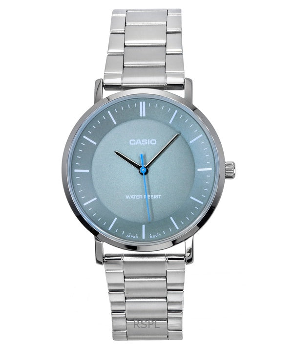 Montre analogique Casio Standard pour homme, acier inoxydable, cadran gris, quartz, MTP-VT04D-8E