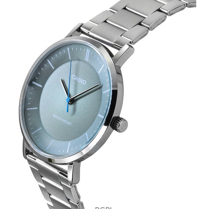 Montre analogique Casio Standard pour homme, acier inoxydable, cadran gris, quartz, MTP-VT04D-8E