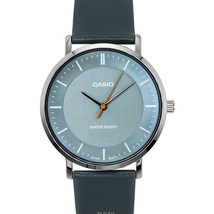 Montre analogique Casio Standard pour homme, bracelet en cuir, cadran gris, quartz, MTP-VT04L-8E