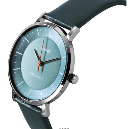 Montre analogique Casio Standard pour homme, bracelet en cuir, cadran gris, quartz, MTP-VT04L-8E