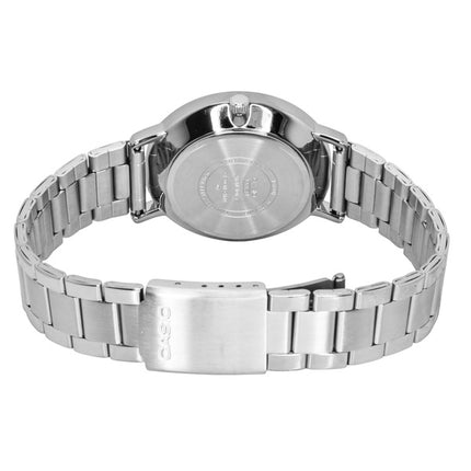 Montre homme Casio analogique en acier inoxydable, cadran blanc, mouvement à quartz MTP-VT05D-7E