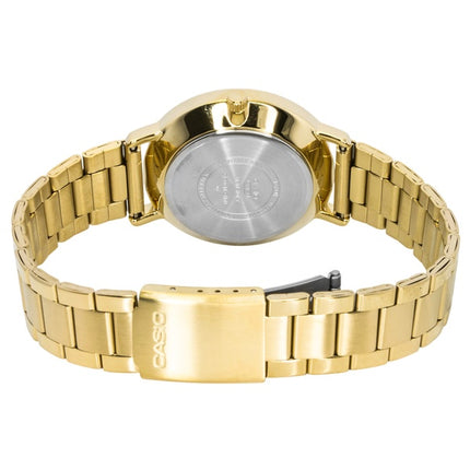 Montre homme Casio analogique en acier inoxydable doré, cadran blanc, mouvement à quartz MTP-VT05G-7E