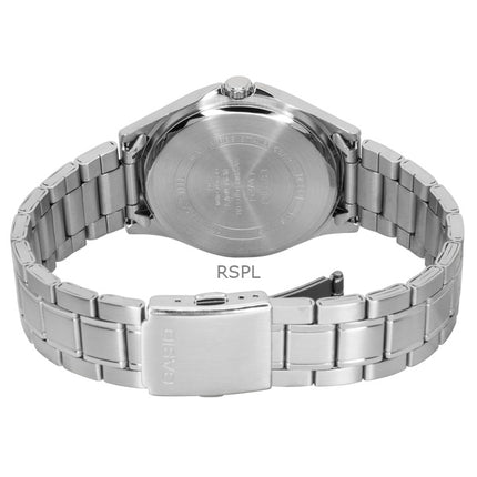 Montre analogique Casio Standard pour homme, acier inoxydable, cadran noir, quartz, MTS-115D-1AV