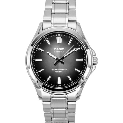 Montre analogique Casio Standard pour homme, cadran noir, acier inoxydable, solaire, MTS-RS100D-1AV