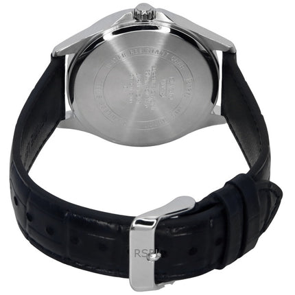 Montre analogique Casio Standard pour homme, bracelet en cuir, cadran noir, solaire, MTS-RS100L-1AV