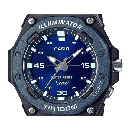 Montre pour homme Casio Standard analogique avec bracelet en résine et cadran bleu à quartz MW-620H-2AV 100M