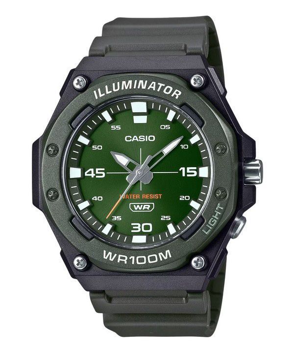 Montre pour homme Casio Standard avec bracelet en résine analogique et cadran vert MW-620H-3AV 100M