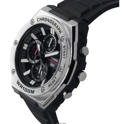 Montre chronographe analogique standard Casio pour homme avec bracelet en résine et cadran noir, quartz MWA-300H-1AV 100 m