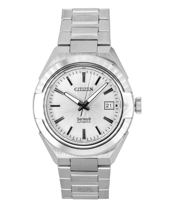 Montre homme Citizen Série 8 en acier inoxydable, cadran argenté, automatique, NA1000-88A, 100 m