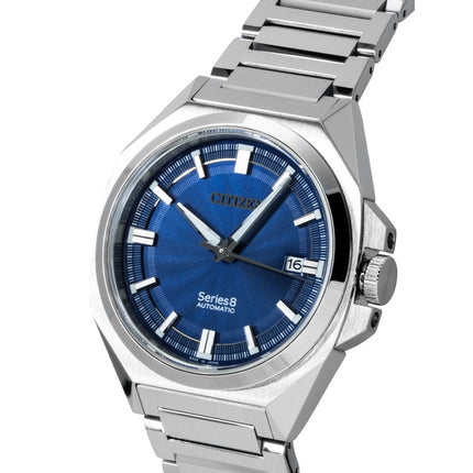 Montre homme Citizen Series 8 en acier inoxydable, cadran bleu, automatique NB6010-81L, étanche à 100 m