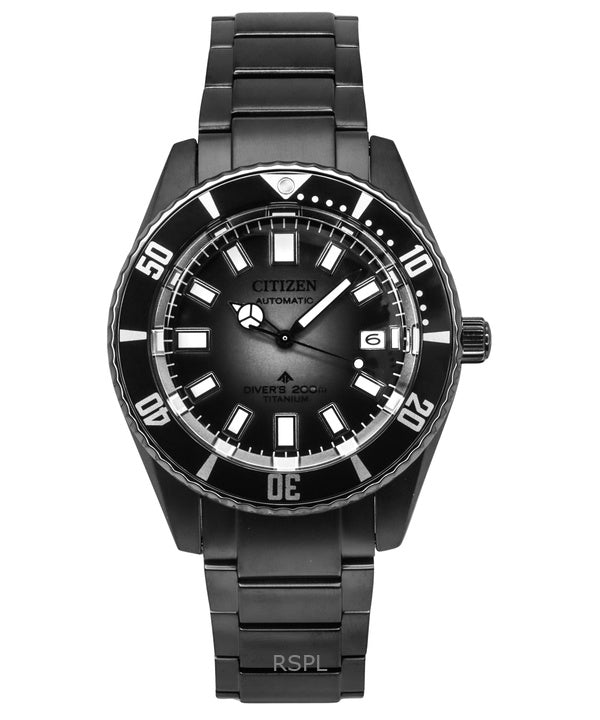Montre de plongée automatique Citizen Promaster Fujitsubo Super Titanium NB6025-59H pour homme, cadran noir, 200 m